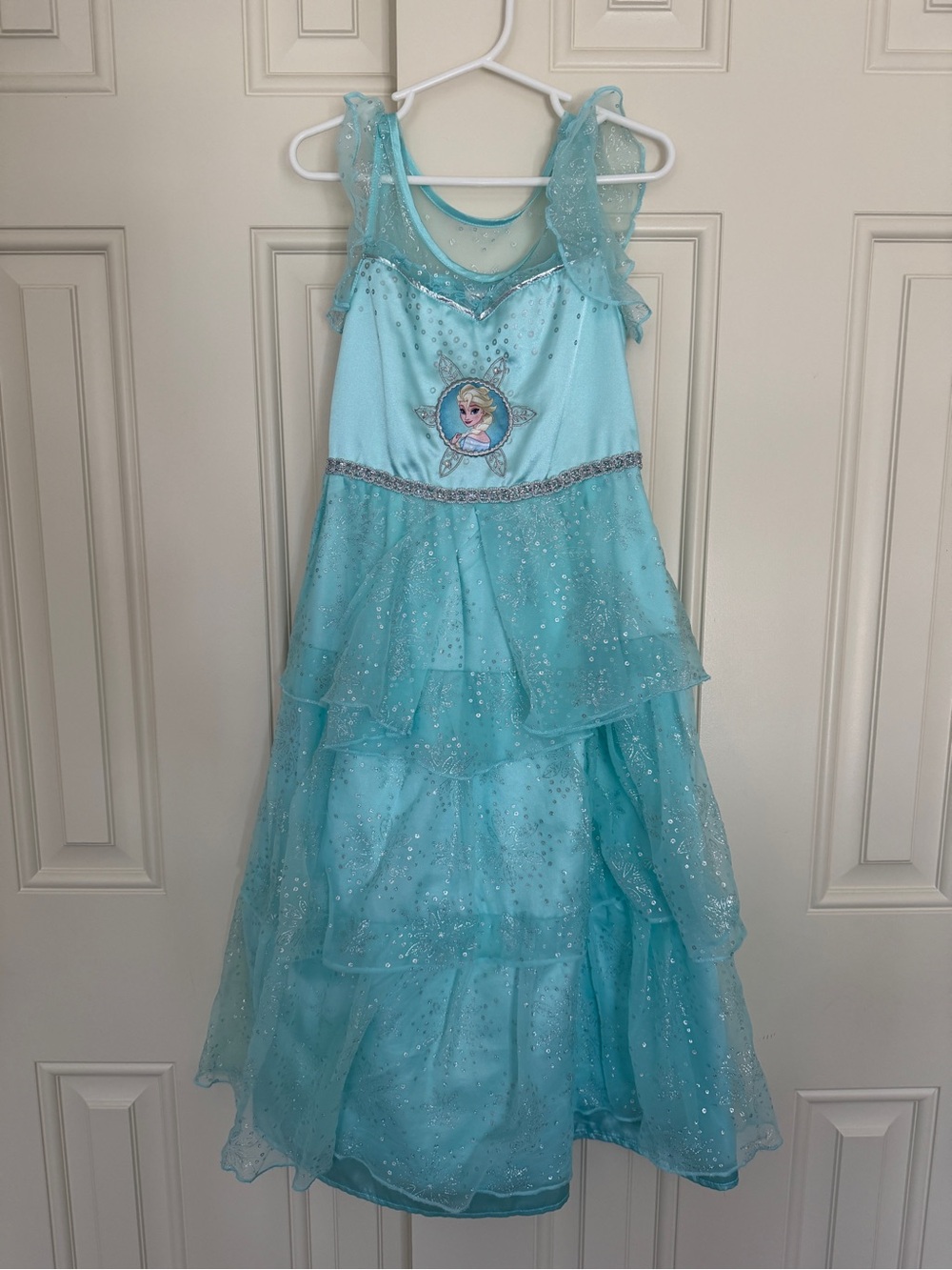 Disney Aqua Blue Elsa Sparkle Princess Costume Dress